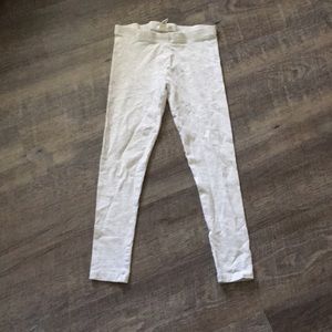 White and cream leggings